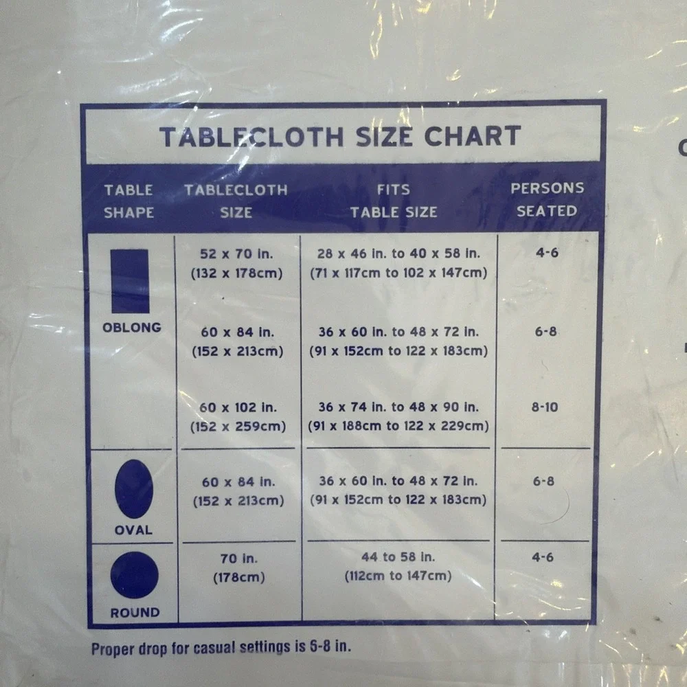 Vintage Home Essentials Fabric Tablecloth Oblong  60x102 